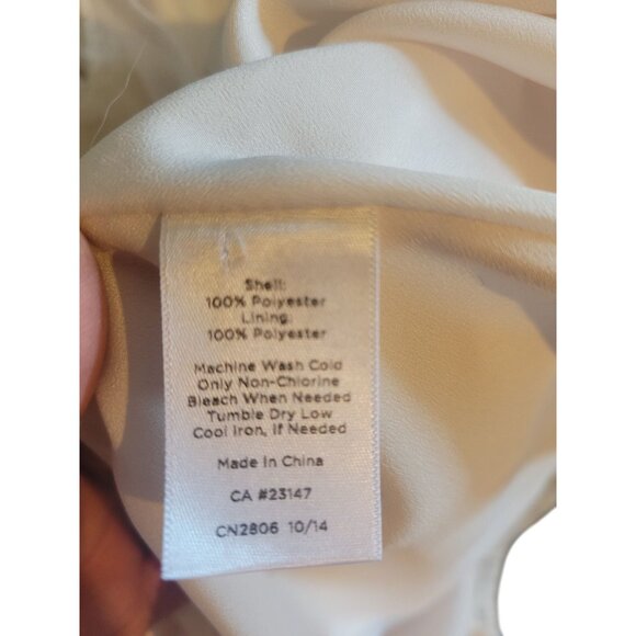 TALBOTS Sheer White Textured Blouse Split Neckline Detail beach coastal lightwei - Picture 8 of 9